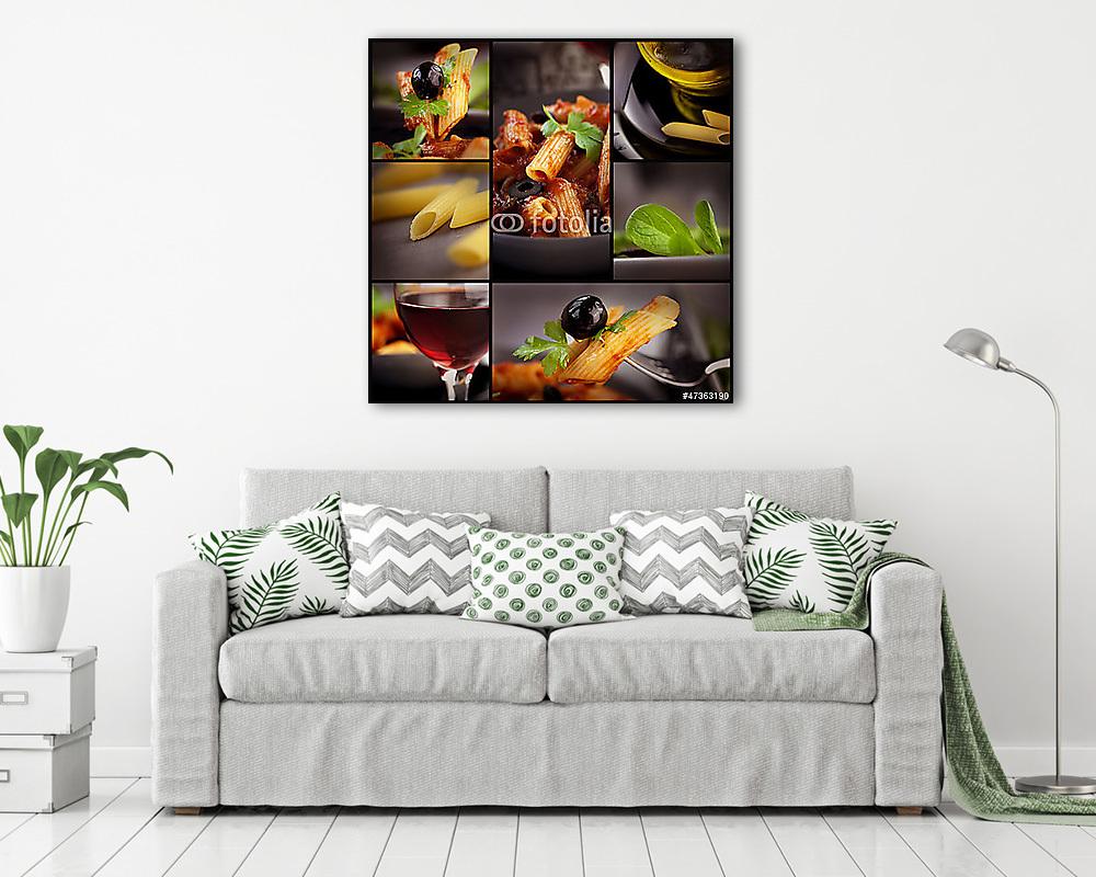 Penne olajbogyó kollázs (vászonkép) - vászonkép, falikép otthonra és irodába