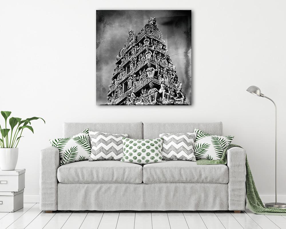 Sri Mariamman hindu templom Szingapúrban. (Régies) - vászonkép, falikép vásárlás Sri Mariamman hindu templom Szingapúrban. (Régies) (fotótapéta) - vászonkép, falikép otthonra és irodába