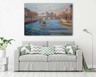 Párizsi Seine-folyó hídja (olajfestmény reprodukció) (vászonkép) - vászonkép, falikép otthonra és irodába