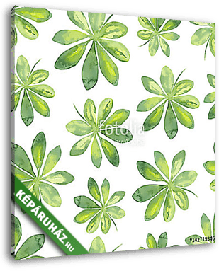 Zöld leveles növény tapétaminta - vászonkép 3D látványterv