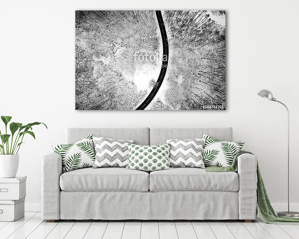 Ausztriában a téli hegyvidék (légi felvétel) (poszter) - vászonkép, falikép otthonra és irodába