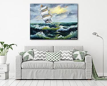 Hajó az óceánon festmény (vászonkép) - vászonkép, falikép otthonra és irodába