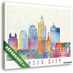 Kansas City landmarks watercolor poster - vászonkép 3D látványterv