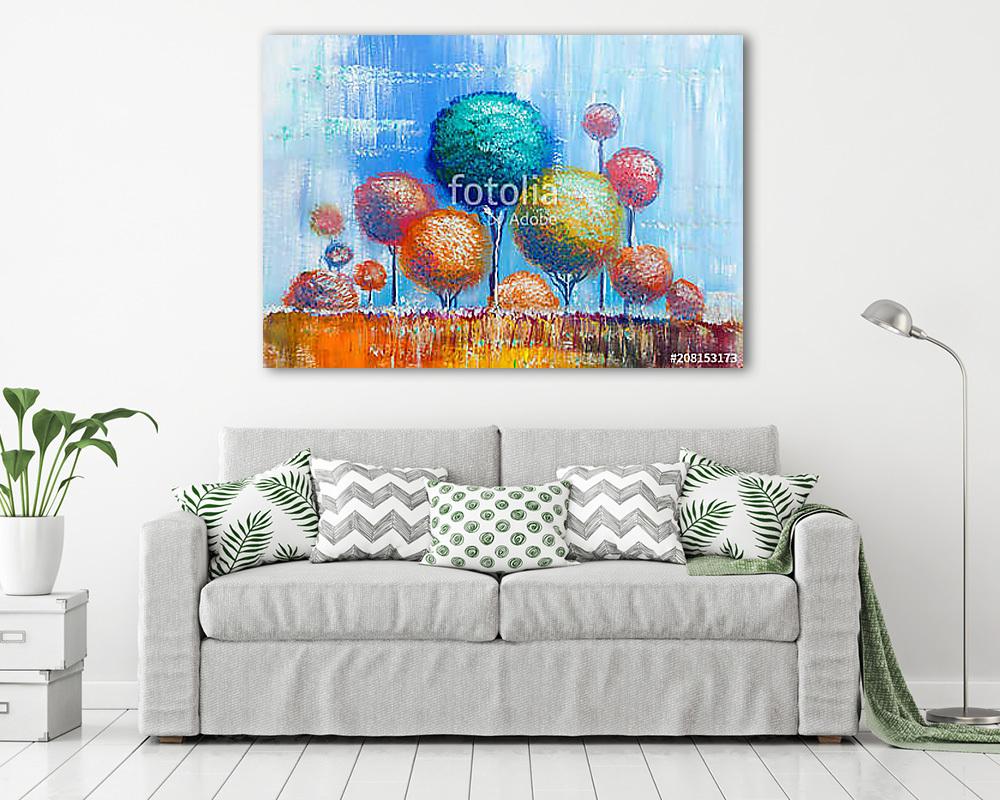 Színes fakoronák (fotótapéta) - vászonkép, falikép otthonra és irodába