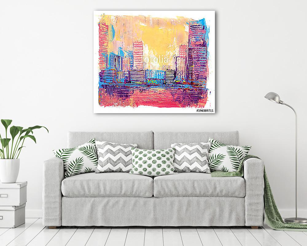 Színes városkép - vászonkép, falikép vásárlás Színes városkép (fotótapéta) - vászonkép, falikép otthonra és irodába