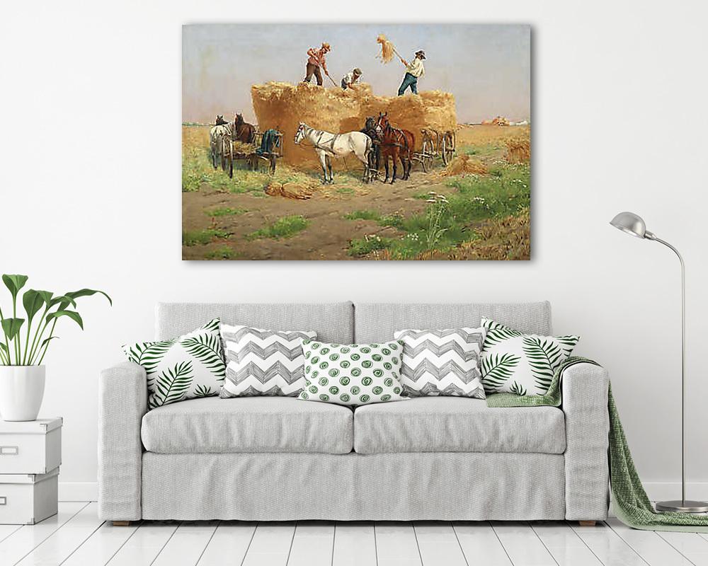 Széna begyűjtése (fotótapéta) - vászonkép, falikép otthonra és irodába