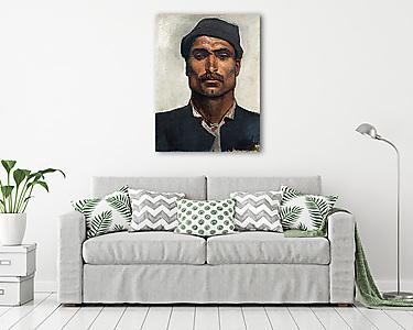 Férfi portré  kalapban (vászonkép) - vászonkép, falikép otthonra és irodába