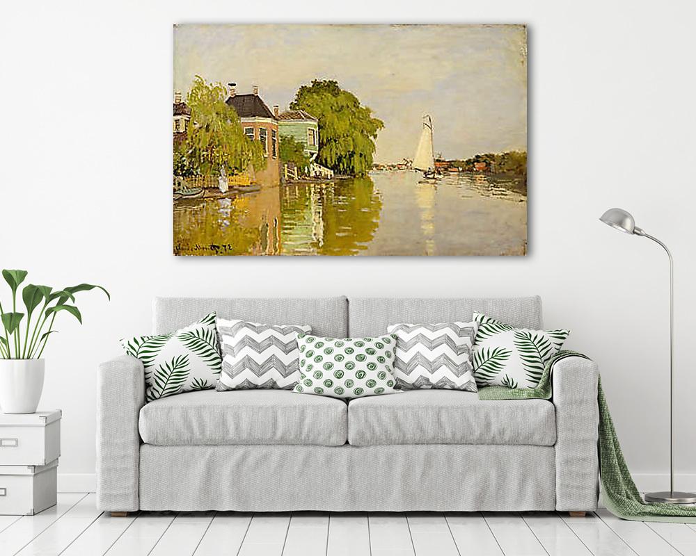 Házak az Achterzaan folyónál (többrészes kép) - vászonkép, falikép otthonra és irodába