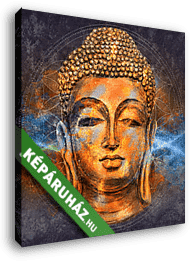 Színes Buddha fej - vászonkép 3D látványterv