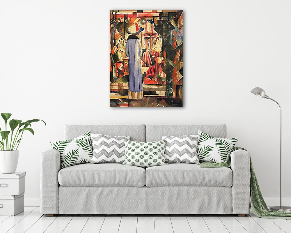 Hölgy a kirakat előtt (bögre) - vászonkép, falikép otthonra és irodába