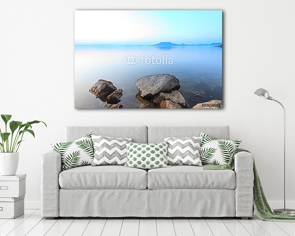 Gyönyörű naplemente a Balaton-ban (vászonkép) - vászonkép, falikép otthonra és irodába