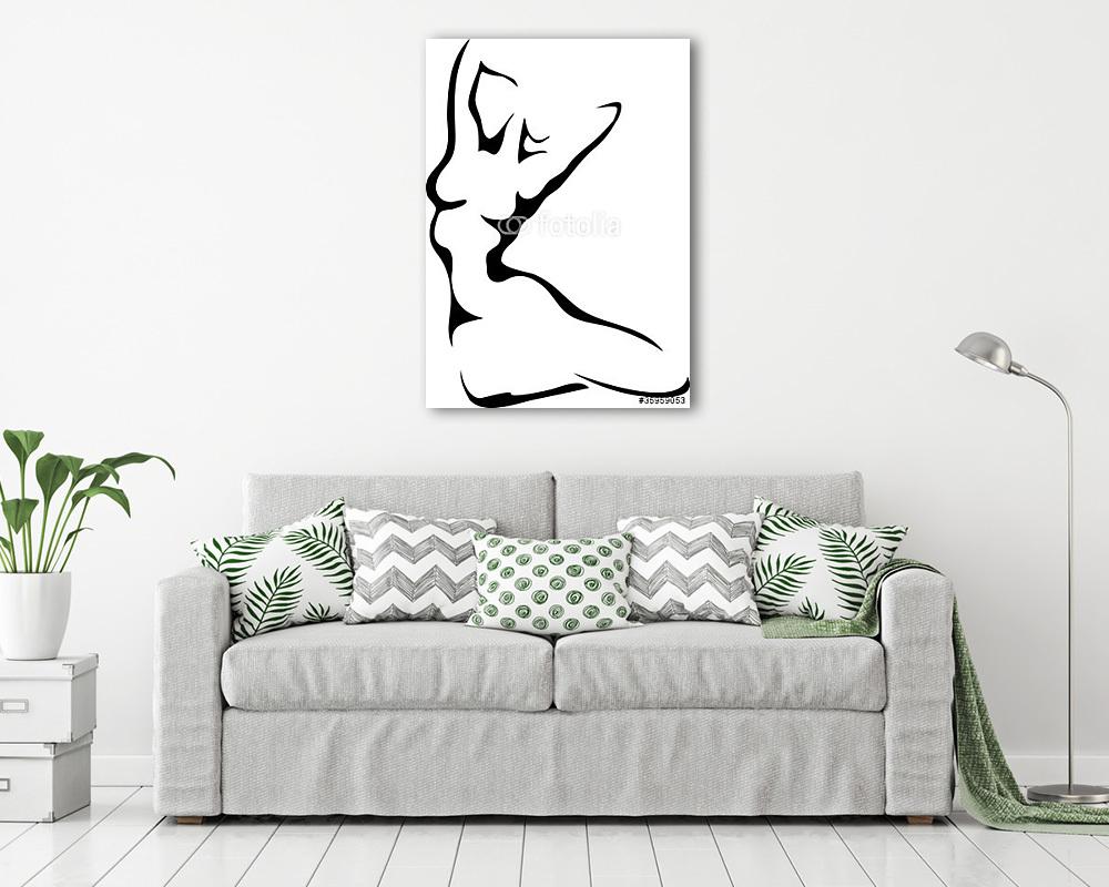 Női torzó vázlata (vászonkép) - vászonkép, falikép otthonra és irodába