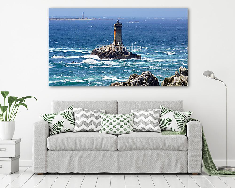 Világítótorony a Sizun-fokon, Pointe du Raz. - vászonkép, falikép vásárlás Világítótorony a Sizun-fokon, Pointe du Raz. (vászonkép) - vászonkép, falikép otthonra és irodába
