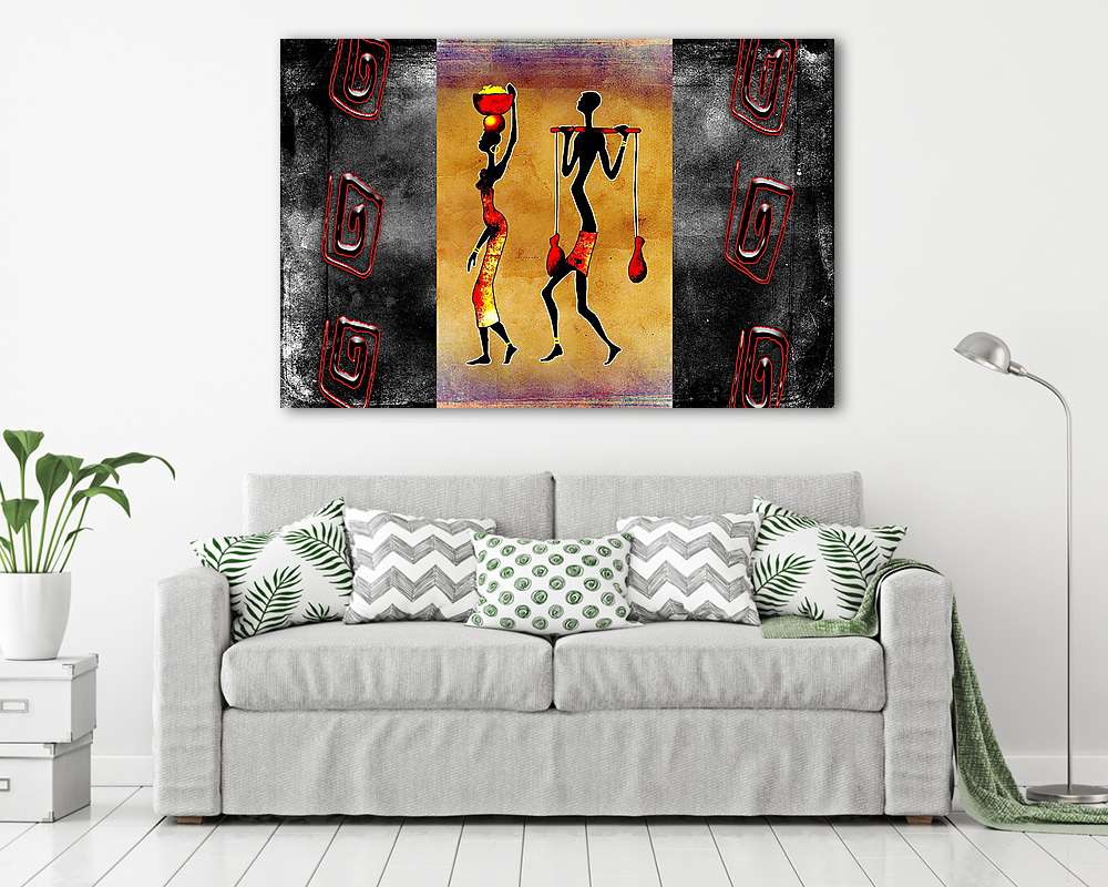 Afrika retro vintage stílusban (vászonkép) - vászonkép, falikép otthonra és irodába