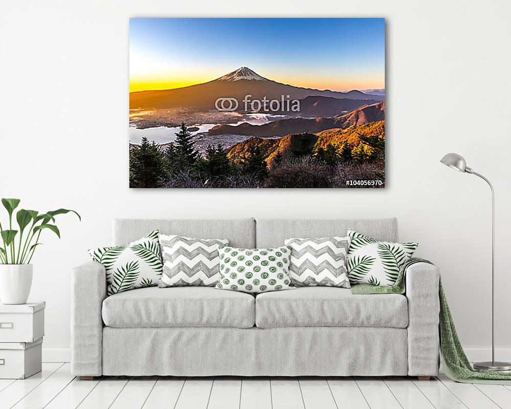 Mountain Fuji napkelte Japánban (vászonkép) - vászonkép, falikép otthonra és irodába