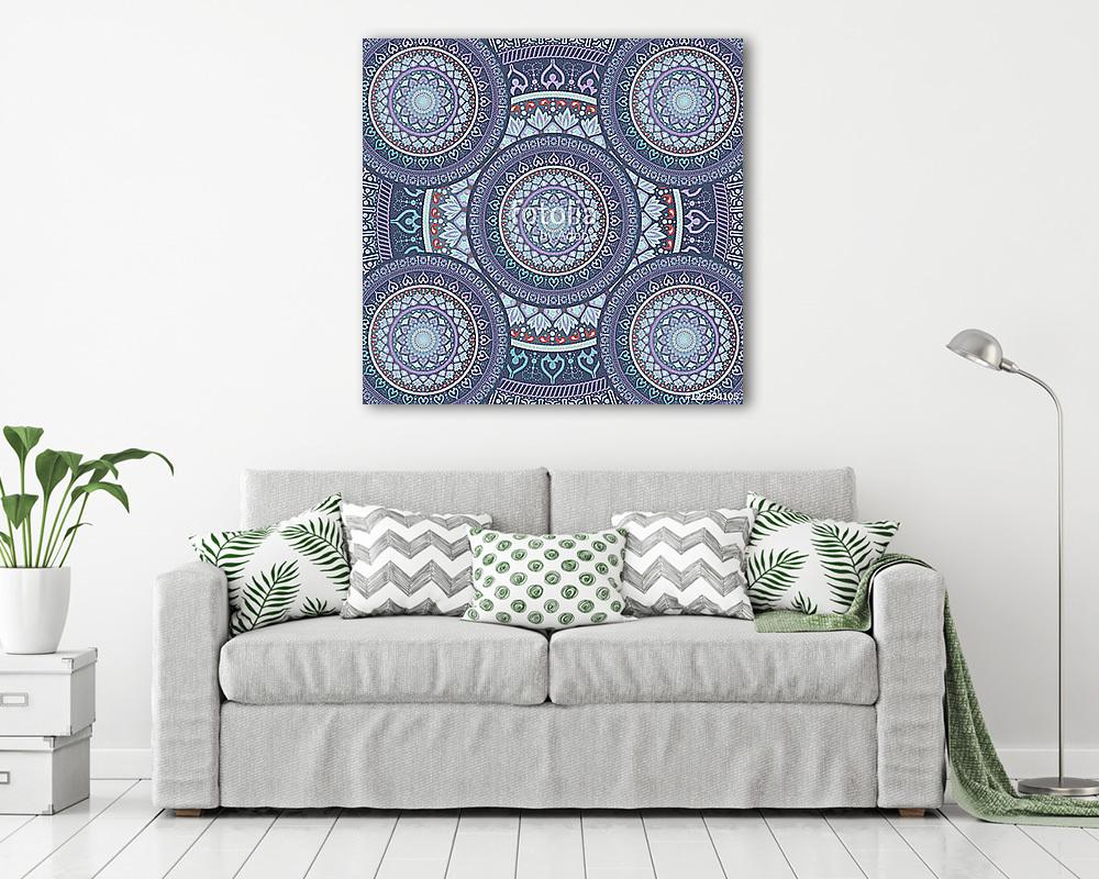 Calm blue Mandala (poszter) - vászonkép, falikép otthonra és irodába