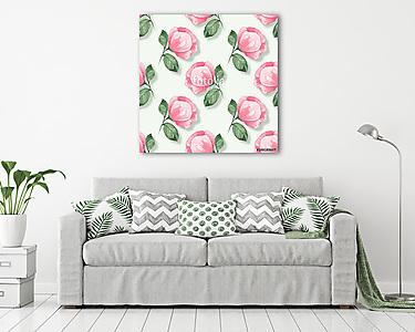 Floral seamless with pink flowers (vászonkép) - vászonkép, falikép otthonra és irodába