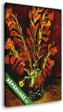 Váza piros kardvirággal - vászonkép 3D látványterv