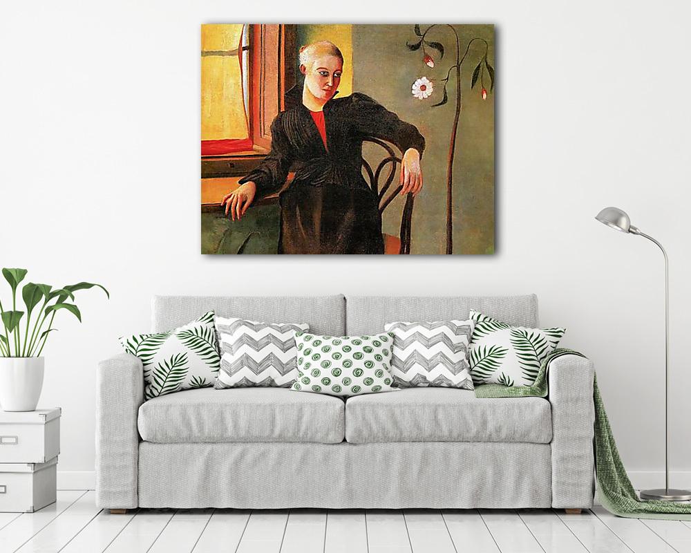 Ablaknál ülő nő (bögre) - vászonkép, falikép otthonra és irodába