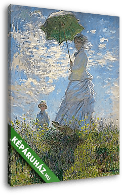 Hölgy napernyővel (Madame Monet és kisfia - 1875) - vászonkép 3D látványterv