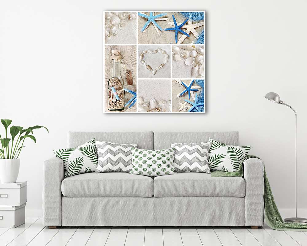 Nyári kagylók kolleza - vászonkép, falikép vásárlás Nyári kagylók kolleza (poszter) - vászonkép, falikép otthonra és irodába