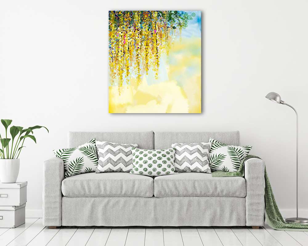 Absztrakt sárga virágok - vászonkép, falikép vásárlás Absztrakt sárga virágok (poszter) - vászonkép, falikép otthonra és irodába