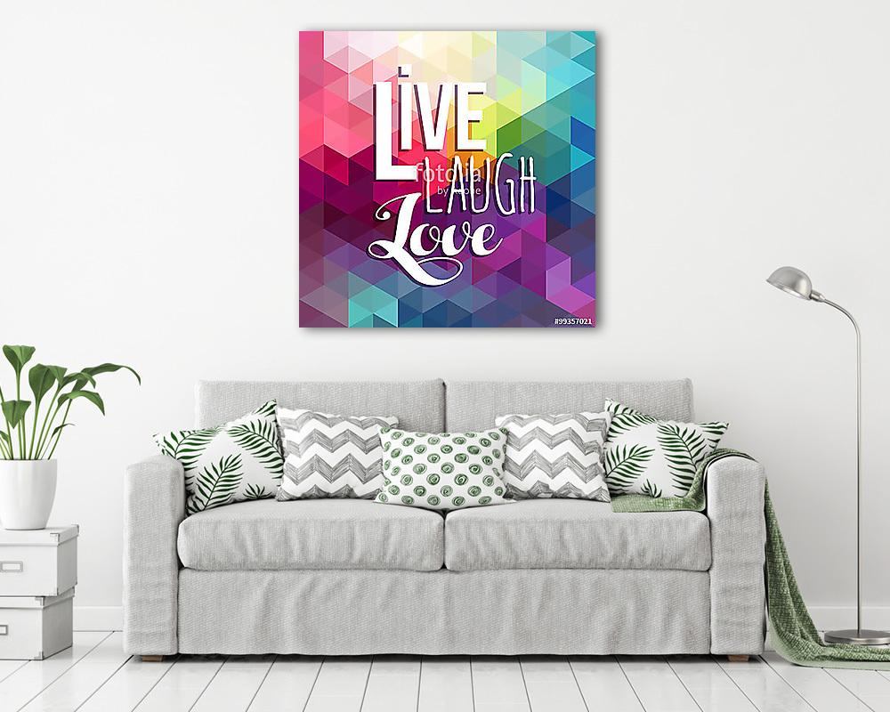 Motiváció quote ihlet színe alacsony poly (poszter) - vászonkép, falikép otthonra és irodába