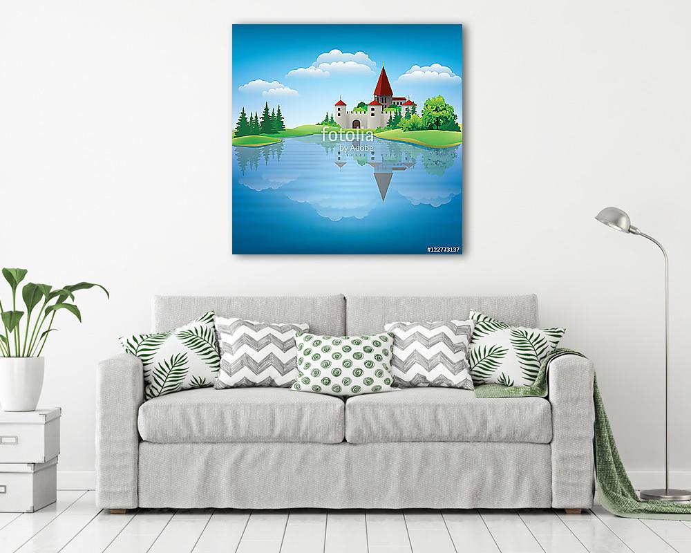 Vár a tóparton - vászonkép, falikép vásárlás Vár a tóparton (vászonkép) - vászonkép, falikép otthonra és irodába