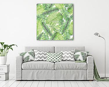 Trópusi levelek tapétaminta (vászonkép) - vászonkép, falikép otthonra és irodába