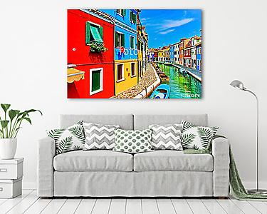 Nézd meg a színes velencei házakat az Isla csatornán (vászonkép) - vászonkép, falikép otthonra és irodába