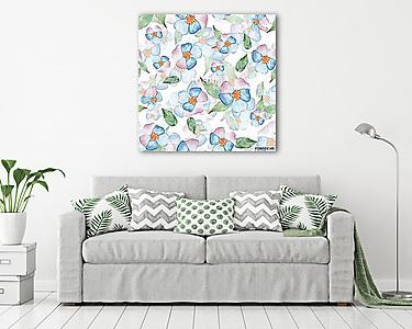 Watercolor floral seamless pattern 7 (vászonkép) - vászonkép, falikép otthonra és irodába