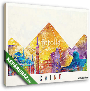 Cairo landmarks watercolor poster - vászonkép 3D látványterv