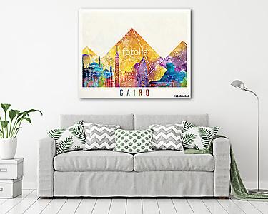 Cairo landmarks watercolor poster (vászonkép) - vászonkép, falikép otthonra és irodába