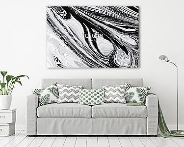 abstract background, white and black mineral oil paint on water (vászonkép) - vászonkép, falikép otthonra és irodába
