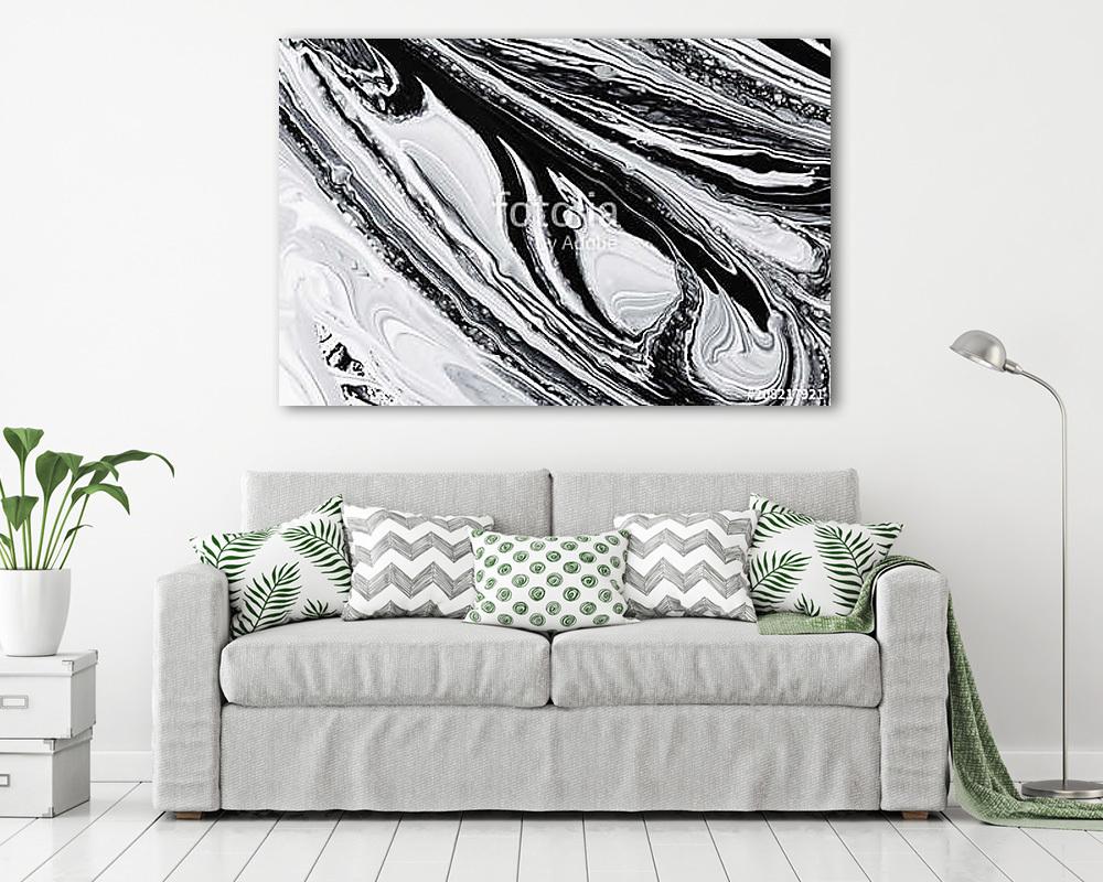 abstract background, white and black mineral oil paint on water - vászonkép, falikép vásárlás abstract background, white and black mineral oil paint on water (vászonkép) - vászonkép, falikép otthonra és irodába