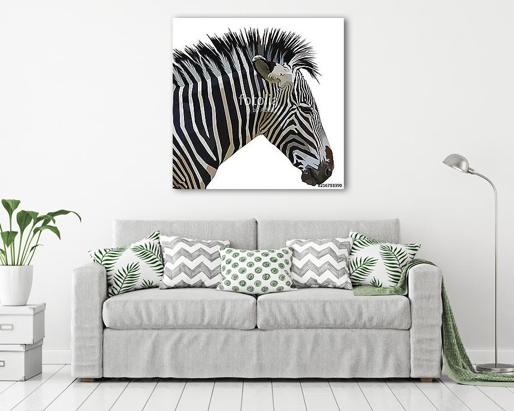 zebra isolated on white background - vászonkép, falikép vásárlás zebra isolated on white background (fotótapéta) - vászonkép, falikép otthonra és irodába