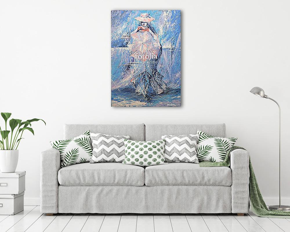 The girl with an umbrella - vászonkép, falikép vásárlás The girl with an umbrella (fotótapéta) - vászonkép, falikép otthonra és irodába