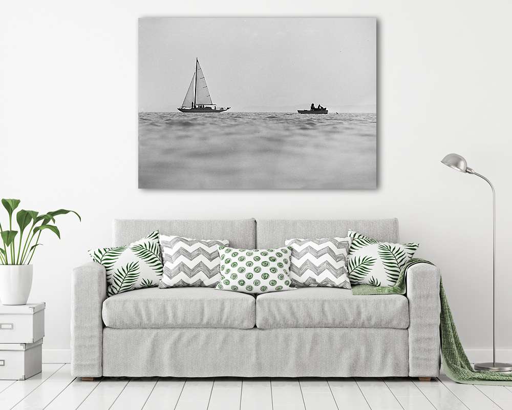  50-es cirkáló típusú vitorlás (1968) (többrészes kép) - vászonkép, falikép otthonra és irodába