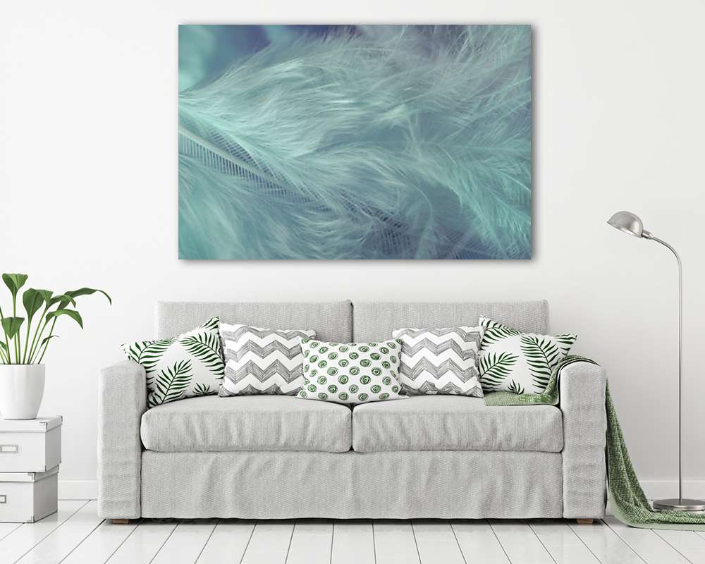 Türkiz színű tollak makro - vászonkép, falikép vásárlás Türkiz színű tollak makro (vászonkép) - vászonkép, falikép otthonra és irodába
