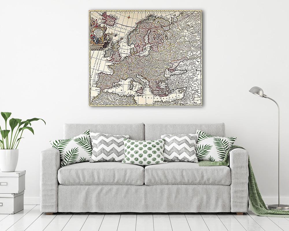 Régi Európa térkép - vászonkép, falikép vásárlás Régi Európa térkép (vászonkép) - vászonkép, falikép otthonra és irodába