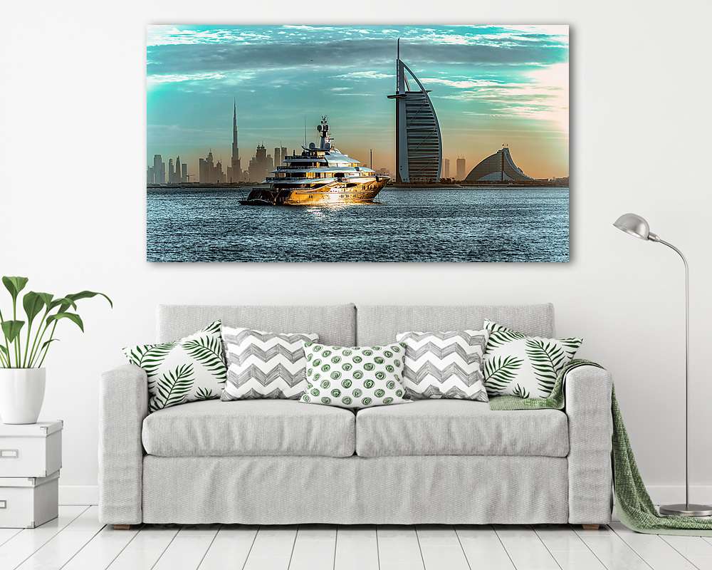 Napfelkelte Dubai felett (vászonkép) - vászonkép, falikép otthonra és irodába
