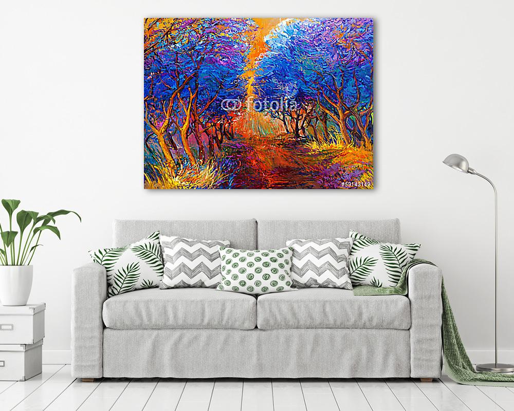 Őszi erdő (többrészes kép) - vászonkép, falikép otthonra és irodába