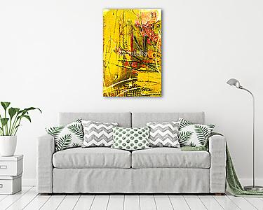 Színek festése absztrakt struktúra sárga (vászonkép) - vászonkép, falikép otthonra és irodába