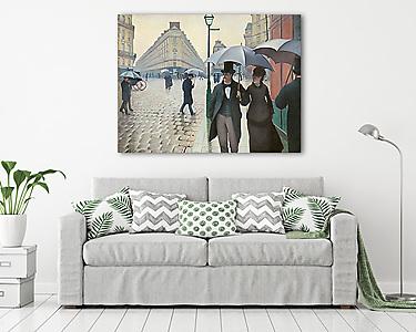 Párizsi utca esős időben - Színverzió 1. (vászonkép) - vászonkép, falikép otthonra és irodába