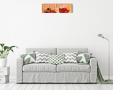 Absztrakt pipacs virágok (olajfestmény reprodukció) (vászonkép) - vászonkép, falikép otthonra és irodába