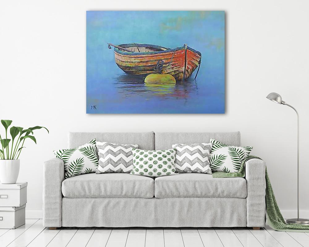 Kikötött csónak (vászonkép) - vászonkép, falikép otthonra és irodába