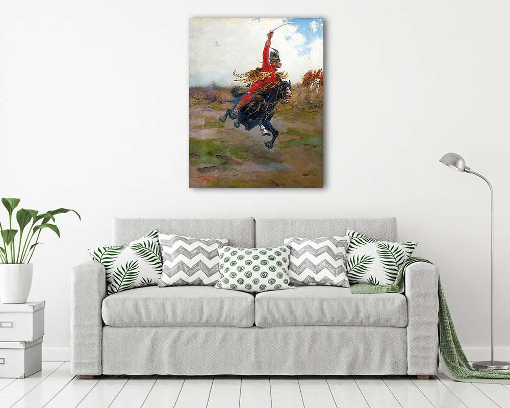 Lovas csatajelenet (színverzió 1) (vászonkép) - vászonkép, falikép otthonra és irodába
