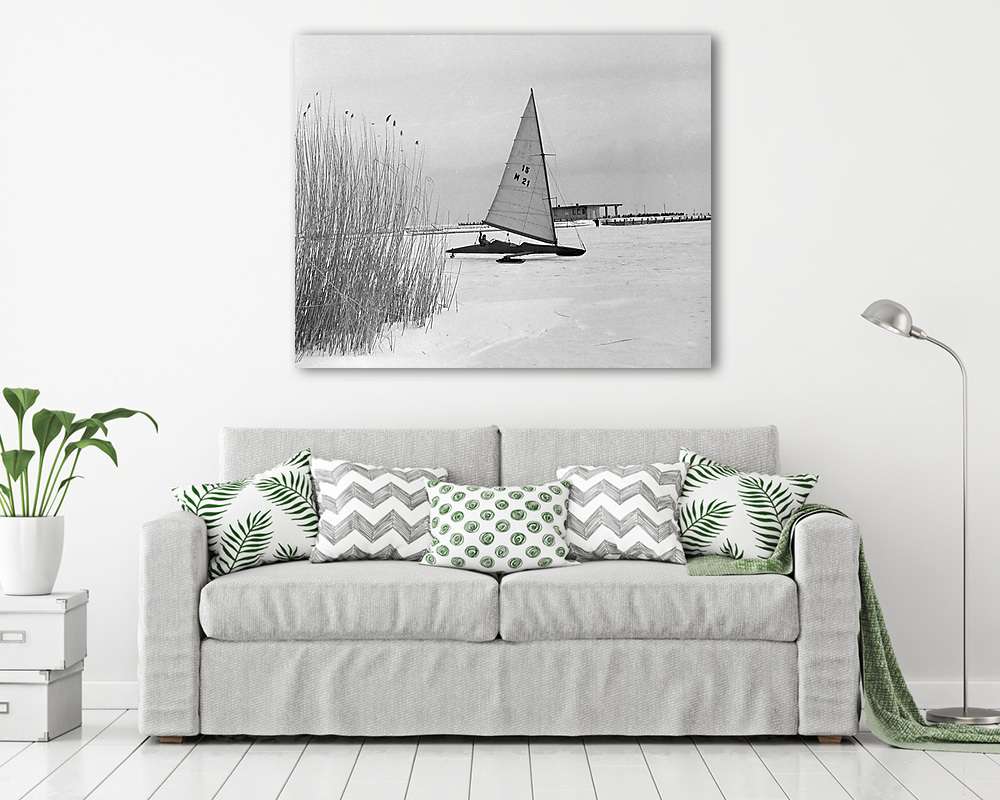 Jégvitorlás Balatonfürednél (1966) (fotótapéta) - vászonkép, falikép otthonra és irodába