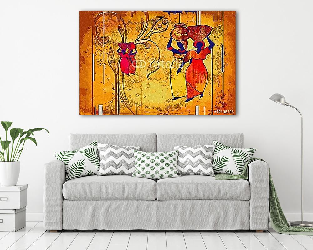 afro motívum etnikai retro vintage (vászonkép) - vászonkép, falikép otthonra és irodába