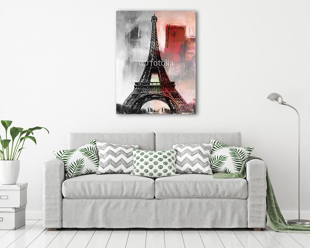 Absztrakt stílusú Eiffel-torony, Párizs (olajfestmény reprodukció) (vászonkép) - vászonkép, falikép otthonra és irodába